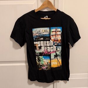 Surf Style Black South Beach Graphic Tee